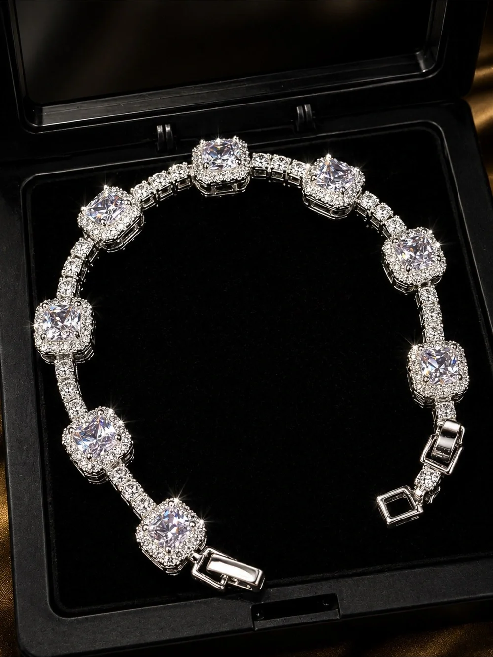 Brilliant Clear moissanite Tennis Bracelet